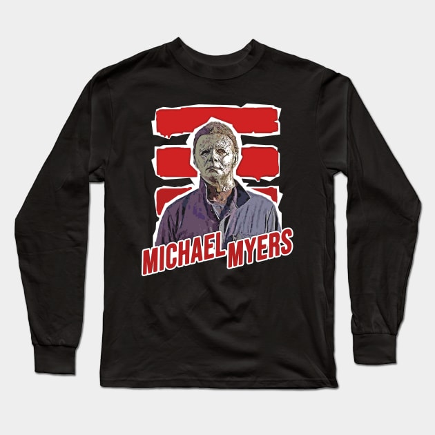 Michael Myers Mug Shoot Long Sleeve T-Shirt by elmejikono